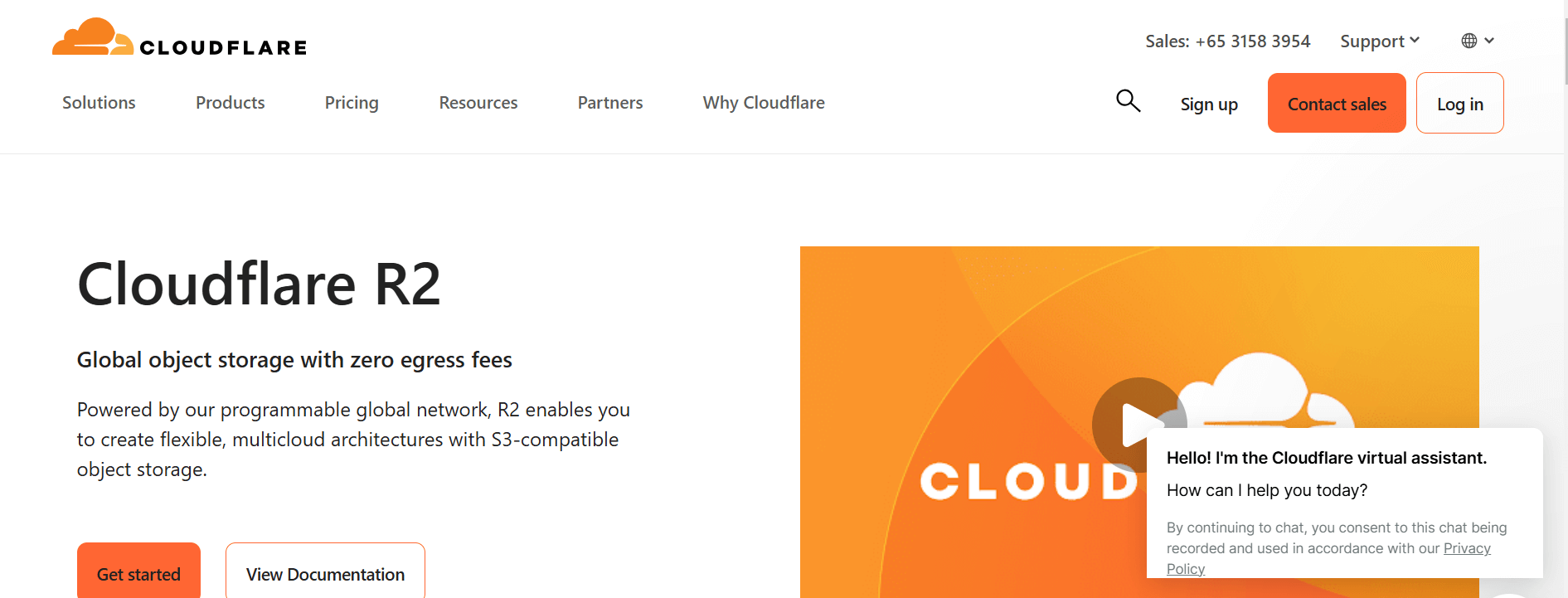 Cloudflare r2 Landing page